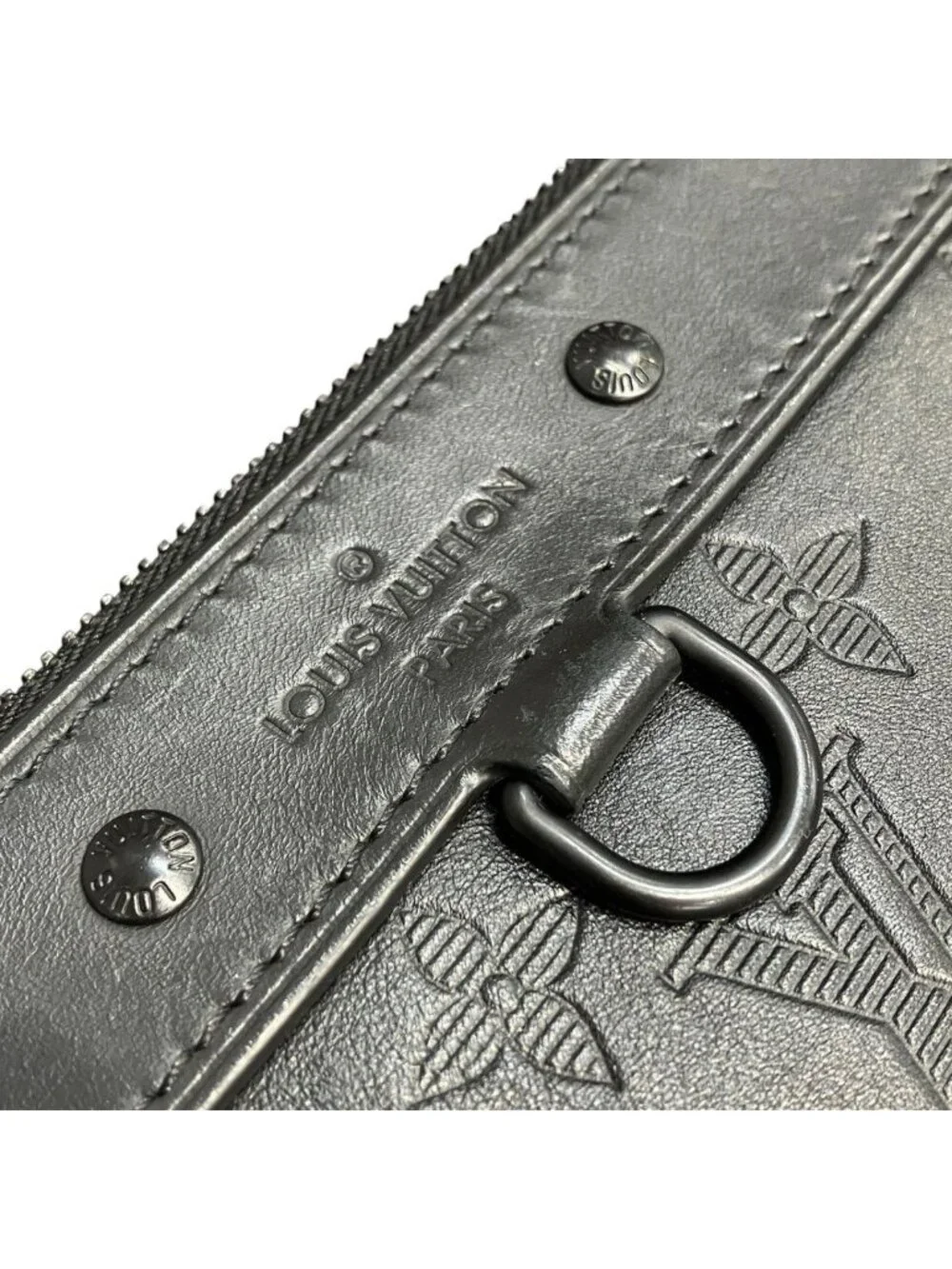 Louis Vuitton Pochette Discovery Monogram Shadow Clutch Leather